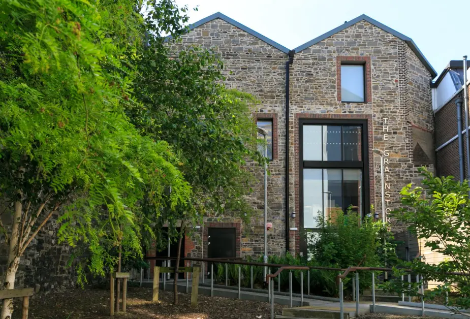 Picture of the front of The Grainstore building.