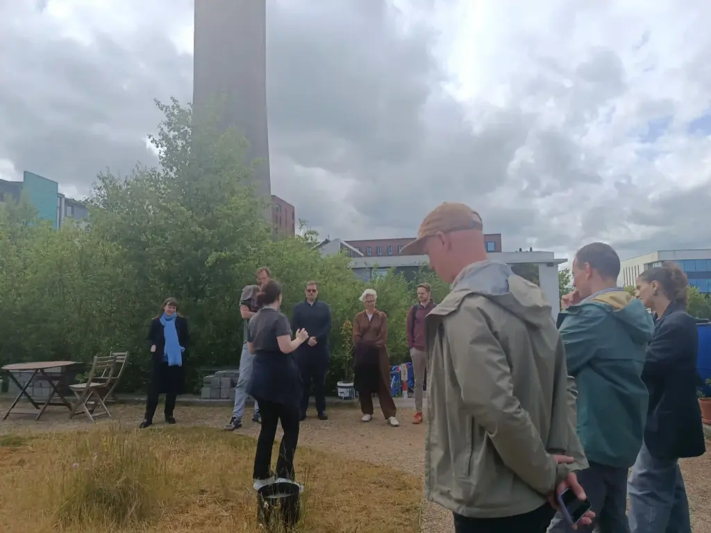 Image of the MultiRoofs consortium partners outside the Rediscovery Centre in Ballymun.
